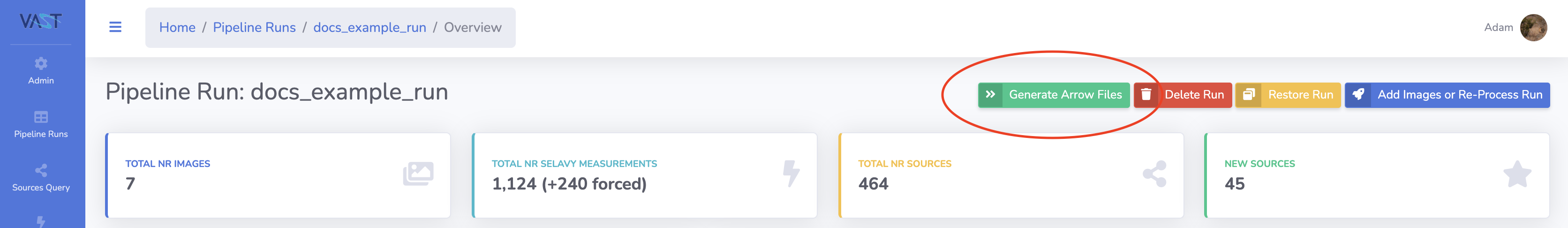 Generate arrow button.