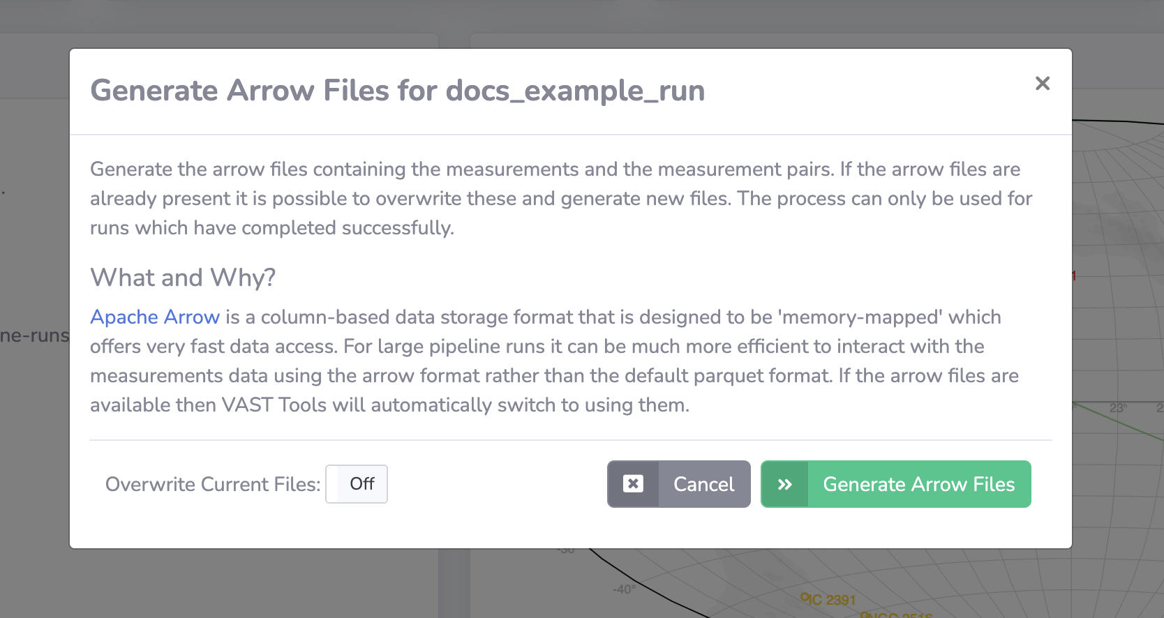 Generate arrow modal.