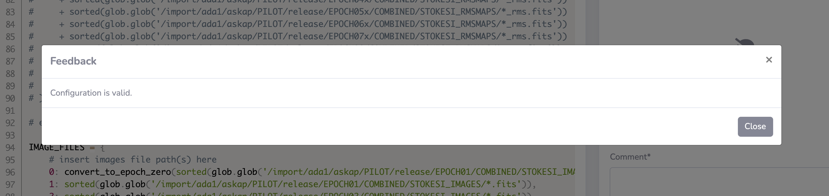 Configuration is valid confirmation.