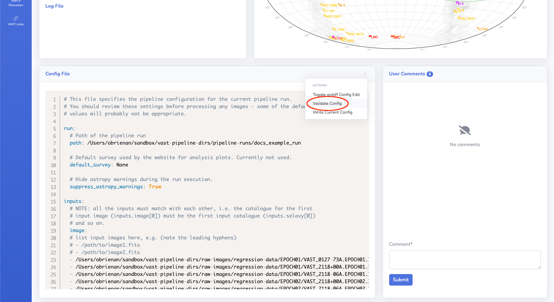 Pipeline run validate configuration file option.